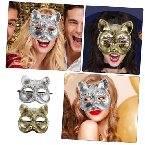 VANZACK 2 Stück Fox Halbgesichtsmaske Silber Gold Funkelnde Tiermasken für Erwachsene Halloween Karneval Cosplay Party Accessoires VANZACK 2 Stück Fox Halbgesichtsmaske Silber Gold Funkelnde Tiermasken für Erwachsene Halloween Karneval Cosplay Party Accessoires von VANZACK