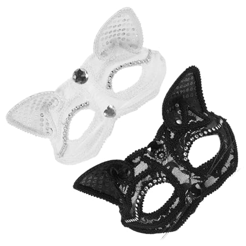 VANZACK 2 Stück Fuchs Halbgesichtsmaske Kostüm Maskerade Maske Halloween Party Fuchs Cosplay Maske von VANZACK