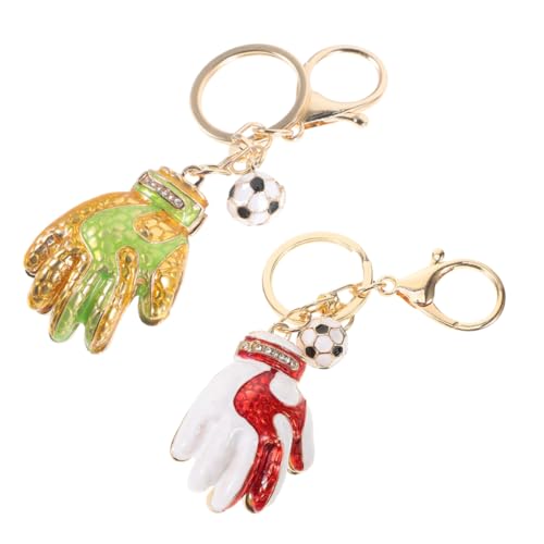 VANZACK 2 Stück Fußball Schlüsselanhänger Torwart mit Funkelnden Strasssteinen Sportliche Fanartikel Inspirierende Schlüsselringe für Taschen Dekoration von VANZACK