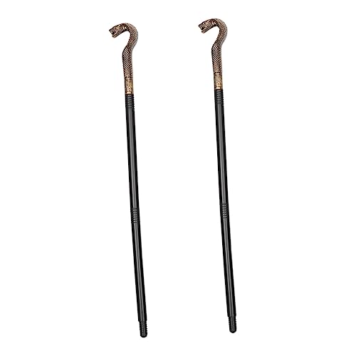 VANZACK 2 Stück Halloween Kostüm Zubehör Set Schlangenstab Skelett Zauberstab Stabilem Zusammensteckbar Ägyptisches Design Leichtes Party und Cosplay Accessoire für Karneval von VANZACK