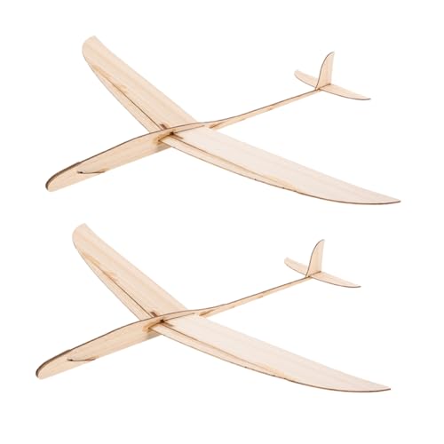 VANZACK 2 Stück Holzflugzeug Segelflugzeug Stabiles DIY Modell aus Robustem Holz Einfache Montage Langlebig und Widerstandsfähig als Handgeworfenes für Outdoor Aktivitäten von VANZACK