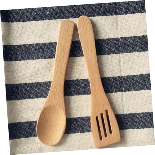 VANZACK 2 Stück Holzspielzeug Löffel Schaufel Set Teilig aus Naturbelassenem Buchenholz Ungiftig Langlebig Pädagogisches Küchenutensilien für Kleinkinder Fördert Kreativität und von VANZACK