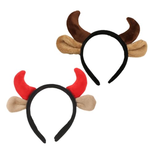 VANZACK 2 Stück Kuhhörner und Ohren Haarreif Kostüm Zubehör für Party Bühnenauftritte Stirnband mit Bulligem Design und Einfachem VANZACK 2 Stück Kuhhörner und Ohren Haarreif Kostüm Zubehör für Party Bühnenauftritte Stirnband mit Bulligem Design und Einfachem von VANZACK