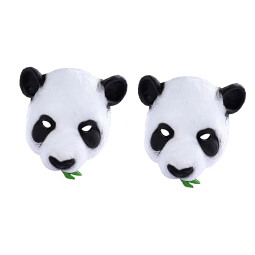 VANZACK 2 Stück Lustige Big Panda Maske aus PU Schaumstoff Vollgesicht Karnevalsparty Maske für Halloween Bühnenperformance Requisite Geeignet für Kostümpartys und Karnevalsveranstaltungen von VANZACK