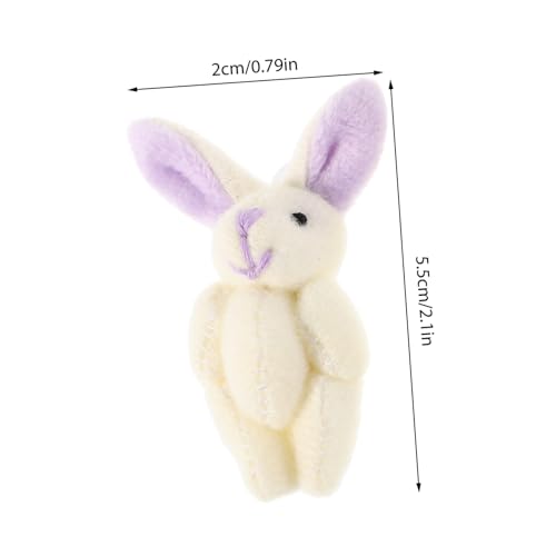 VANZACK 2 Stück Mini Plüsch Kaninchen mit Gelenken Kuscheltier in Weiß mit Ohren Hasen für Hochzeit Geburtstag Ostern und Dekorative Nutzung von VANZACK