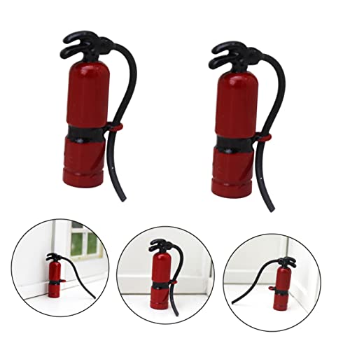 VANZACK 2 Stück Miniatur Feuerlöscher Modelle Dekorative Puppenhaus Ornamente Fein Gearbeitet Vielseitig für DIY Mini Szenen Robuste Mini Dekofiguren für Puppenhäuser und Foto Requisiten von VANZACK