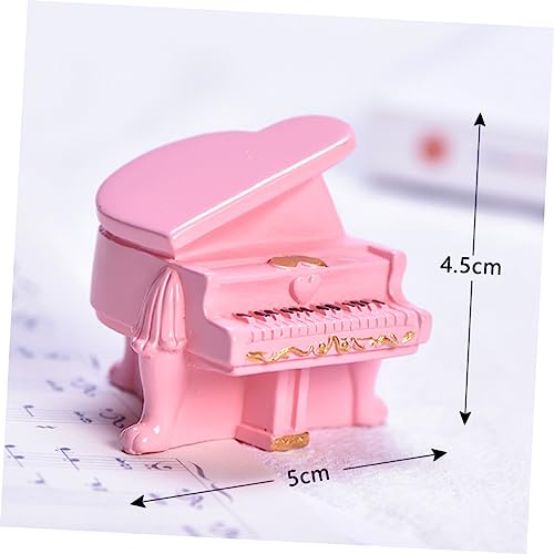 VANZACK 2 Stück Miniatur Klavier Modell Teiliges in Rosa Dekoratives Puppenhaus Instrument Verschleißfestes DIY Zubehör für Miniaturhäuser Detailreiche Puppenhausdekoration und von VANZACK
