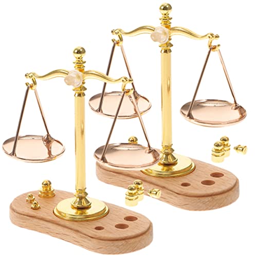 VANZACK 2 Stück Miniatur Metall Balance Modell Miniatur Lernspielzeug Puppenhaus Deko Realistisch Detailgetreu für Rollenspiel und Hausdekoration von VANZACK