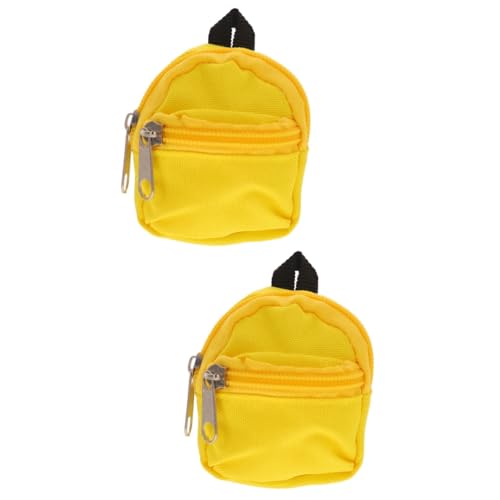 VANZACK 2 Stück Miniatur Puppenrucksack aus Polyester Dekorativer Kleiner Schulranzen für Puppenzubehör Robust und Langlebig Geeignet für Puppenmode und Kreative Spielideen Farbenfrohes von VANZACK