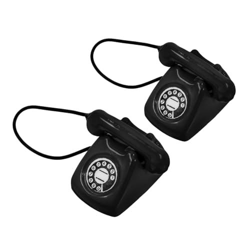VANZACK 2 Stück Miniatur Retro Telefon Modell Vintage Telefon Dekoration für Puppenhaus Authentisches Miniatur Möbelstück für Sammler und Bastelprojekte für Kreative von VANZACK