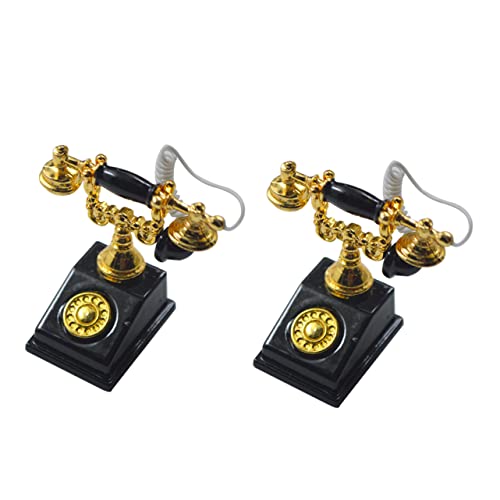 VANZACK 2 Stück Miniatur Retro Telefon mit Wählscheibe Modell für Puppenhaus Dekoration Realistische Nachbildung für Tisch und Heimdeko Kompakt und Tragbar Schwarz VANZACK 2 Stück Miniatur Retro Telefon mit Wählscheibe Modell für Puppenhaus Dekoration Realistische Nachbildung für Tisch und Heimdeko Kompakt und Tragbar Schwarz von VANZACK