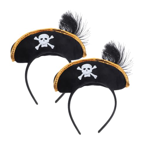 VANZACK 2 Stück Piraten Haarreif Halloween Kopfband Piratenhut Kostüm Accessoire Unisex Leicht Atmungsaktiv Komfortabel für Karneval Bühnenauftritt Party VANZACK 2 Stück Piraten Haarreif Halloween Kopfband Piratenhut Kostüm Accessoire Unisex Leicht Atmungsaktiv Komfortabel für Karneval Bühnenauftritt Party von VANZACK