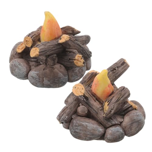 VANZACK 2 Stück Puppenhaus Mini Lagerfeuer Heimdekoration Camping Partygeschenke Miniatur Puppenhaus Lagerfeuer Miniatur Feuerstelle Zum Basteln von VANZACK