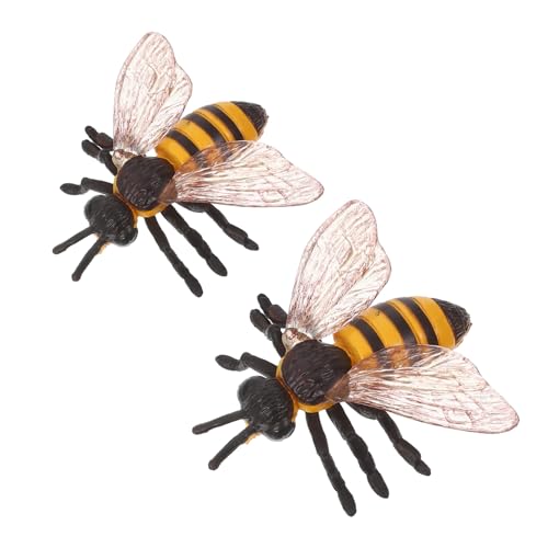 VANZACK 2 Stück Realistische Honigbienen Figuren Insekt Modell Kleine Bienen für Wissenschaftsprojekte Sommerfest Halloween Dekoration von VANZACK