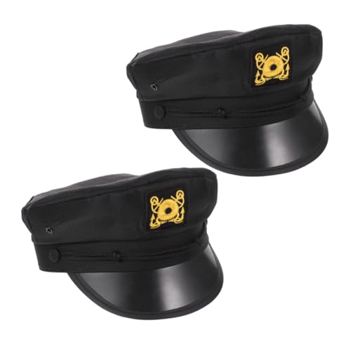VANZACK 2 Stück Schwarze Nautische Matrosenmütze mit Eleganter Stickerei Unisex Kapitänsmütze für Kostüm und Themenpartys Vielseitiges Accessoire für Segeln und Auftritte VANZACK 2 Stück Schwarze Nautische Matrosenmütze mit Eleganter Stickerei Unisex Kapitänsmütze für Kostüm und Themenpartys Vielseitiges Accessoire für Segeln und Auftritte von VANZACK