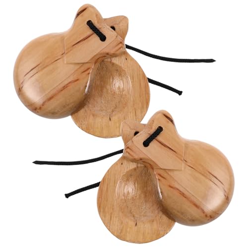 VANZACK 2 Stück Spanische Kastagnetten aus Naturholz Teiliges Handpercussion Musikinstrument für Frühe Rhythmuskoordination Geeignet für Musikunterricht und Familienfeiern VANZACK 2 Stück Spanische Kastagnetten aus Naturholz Teiliges Handpercussion Musikinstrument für Frühe Rhythmuskoordination Geeignet für Musikunterricht und Familienfeiern von VANZACK