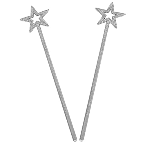 VANZACK 2 Stück Stern Zauberstäbe für Magische Cosplay Requisiten für Mädchen für Geburtstagsfeiern und Rollenspiele Silberfarben Leuchtender Stern VANZACK 2 Stück Stern Zauberstäbe für Magische Cosplay Requisiten für Mädchen für Geburtstagsfeiern und Rollenspiele Silberfarben Leuchtender Stern von VANZACK