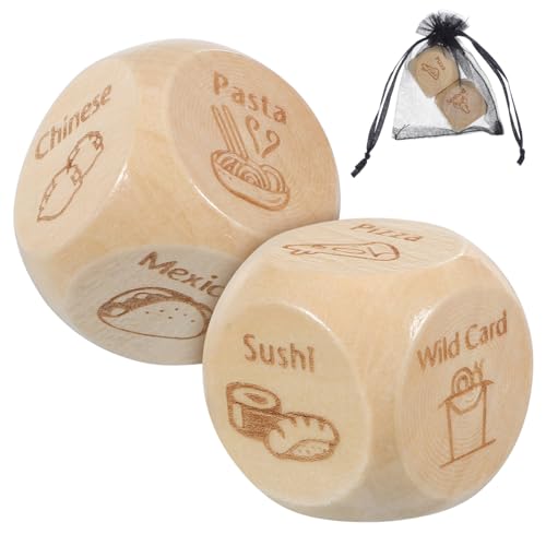 VANZACK 2 Stück Teiliges Food Dice Decider Würfel mit Food Motiven und Holz Tragbar Langlebig Lustiges Dinner Spiel für Geburtstagsgeschenk VANZACK 2 Stück Teiliges Food Dice Decider Würfel mit Food Motiven und Holz Tragbar Langlebig Lustiges Dinner Spiel für Geburtstagsgeschenk von VANZACK