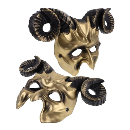 VANZACK 2 Stück Teiliges Halloween Hörner Maske Halbe Tiergesichtsmaske aus Leichtem Material Komfortabel für Fasching Maskerade Cosplay und Festliche Partys VANZACK 2 Stück Teiliges Halloween Hörner Maske Halbe Tiergesichtsmaske aus Leichtem Material Komfortabel für Fasching Maskerade Cosplay und Festliche Partys von VANZACK