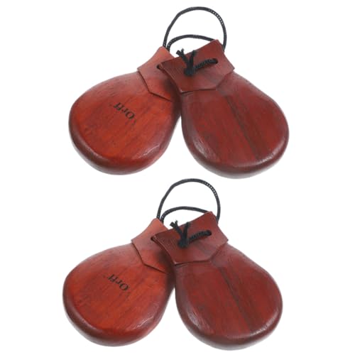 VANZACK 2 Stück Teiliges Holz Castanets Percussion Instrumente für Erwachsene Ergonomisch Geformt Klarer für Partys Auftritte Aufnahme und Freizeitveranstaltungen von VANZACK
