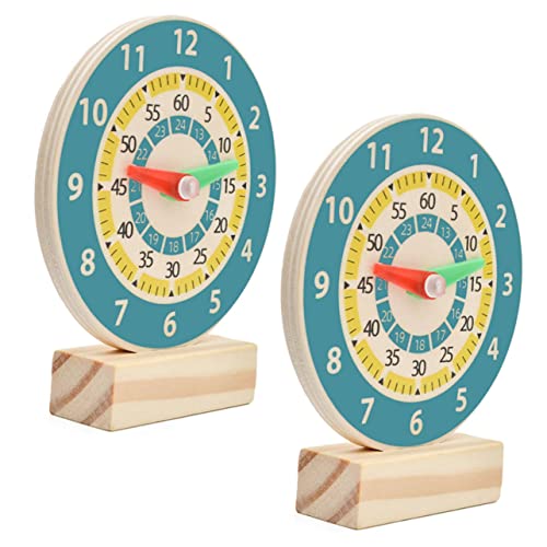VANZACK 2 Stück Teiliges Holz Uhr Lernspielzeug für Jahre Bunte Stabile Montessori Uhr Farberkennung Pädagogisches Lernspielzeug Kognitiven Entwicklung von VANZACK