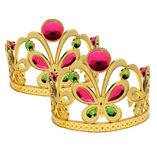 VANZACK 2 Stück Teiliges Kronen Haarreif Goldene Kleine Simulation Juwelen Stirnbänder Leichtes und Verschleißfestes Party Zubehör für Kostümfest Karneval und Cosplay Stabiler Sitz für von VANZACK