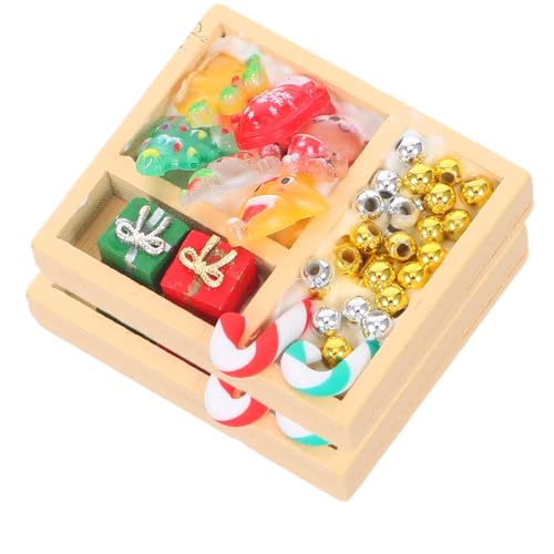 VANZACK 2 Stück Teiliges Miniatur Weihnachtsschmuck Bunte Mini Zuckerwaren Puppenhaus Dekoration Leichte Festliche Mini Ornamente für Puppenhaus und Kleine von VANZACK