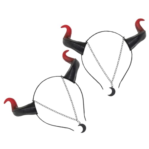 VANZACK 2 Stück Teiliges Ox Horns Stirnband Halloween Haarreif Leichtes Cosplay Party Haar Accessoire für Erwachsene Flexibel und Bequem von VANZACK