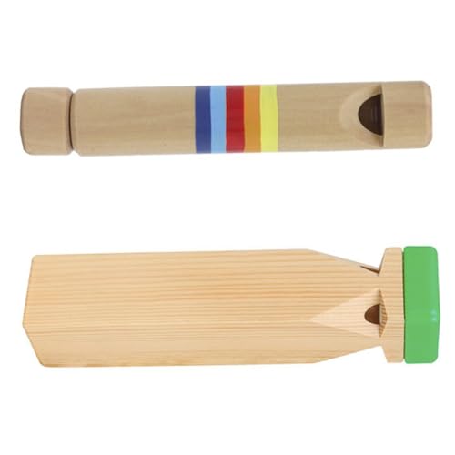 VANZACK 2 Stück Teiliges Set Holzpfeifen für Frühpädagogisches Rutschpfeifen aus Holz Lernspielzeug für Musikinteresse und Kreative Entwicklung von VANZACK
