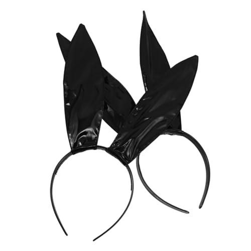 VANZACK 2 Stück Teiliges Stirnband mit Schwarzen Kunstleder-hasenohren Leichtes Bunny Ear Headpiece für Damen Vielseitiges Party Halloween-kostümzubehör Bequemes Accessoire für Cosplay und VANZACK 2 Stück Teiliges Stirnband mit Schwarzen Kunstleder-hasenohren Leichtes Bunny Ear Headpiece für Damen Vielseitiges Party Halloween-kostümzubehör Bequemes Accessoire für Cosplay und von VANZACK
