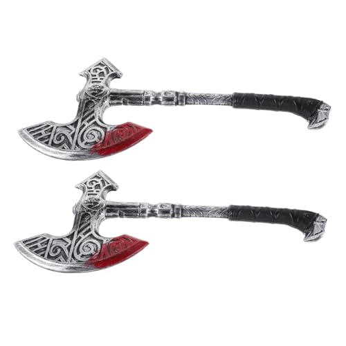 VANZACK 2 Stück Teiliges Wikinger Kostüm Axt Leichte Plastikrequisite Authentisches Mittelalterliches Design Vielseitig für Halloween Cosplay Rollenspiele Passende Partydekoration VANZACK 2 Stück Teiliges Wikinger Kostüm Axt Leichte Plastikrequisite Authentisches Mittelalterliches Design Vielseitig für Halloween Cosplay Rollenspiele Passende Partydekoration von VANZACK