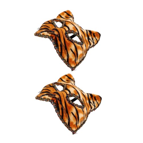 VANZACK 2 Stück Tiger Masken für Maskerade Cosplay und Halloween Halbtarnung Realistische Details Bequemes Material für Kostümpartys und Besondere Anlässe von VANZACK