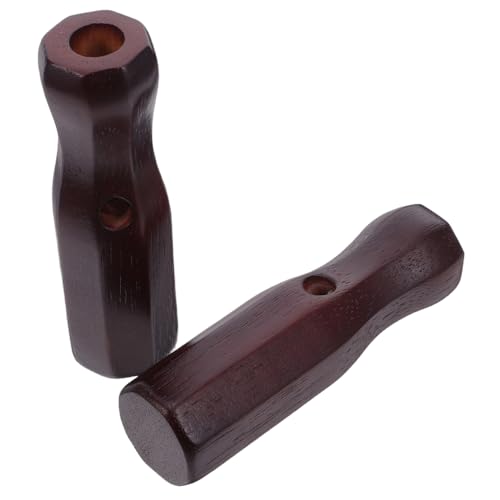 VANZACK 2 Stück Tischfußballgriffe aus Holz Ergonomische Achteckige Griffe für Verbesserten Halt Passend als Ersatzteile für Tischkicker Stilvolles Vintage-Design in Weinrot für Heim von VANZACK