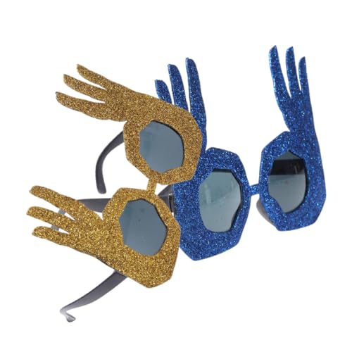 VANZACK 2 Stück Witzige Ok Sonnenbrille Gold Blau Leichte Partybrille für Erwachsene Karneval Fasching Karneval Zubehör für Verrückte Partys VANZACK 2 Stück Witzige Ok Sonnenbrille Gold Blau Leichte Partybrille für Erwachsene Karneval Fasching Karneval Zubehör für Verrückte Partys von VANZACK