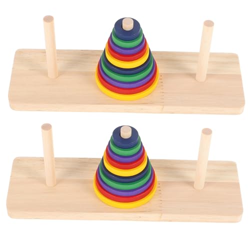 VANZACK 2 Teiliges Holzspielzeug Tower of Hanoi Intellektuelles Denkspiel für Erwachsene Bunte Farbdesigns Sicheres Puzzle Brettspiel zur Kreativen Entspannung und Geistigen Zuhause VANZACK 2 Teiliges Holzspielzeug Tower of Hanoi Intellektuelles Denkspiel für Erwachsene Bunte Farbdesigns Sicheres Puzzle Brettspiel zur Kreativen Entspannung und Geistigen Zuhause von VANZACK