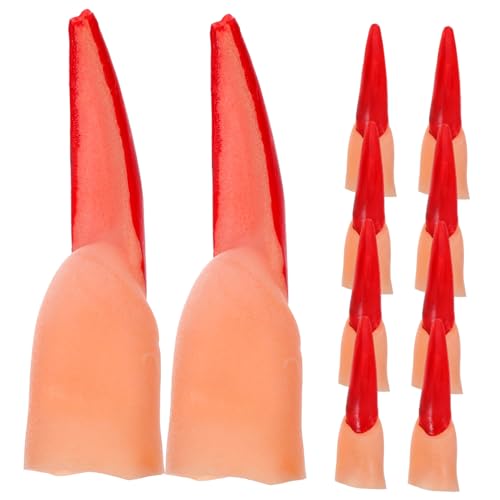 VANZACK 20 Stück Halloween Hexenfinger aus Kunststoff Falsche Finger für Kostümpartys Zombie Cosplay Zubehör Gruselige Requisiten für Halloween und Spukhaus Dekorationen von VANZACK