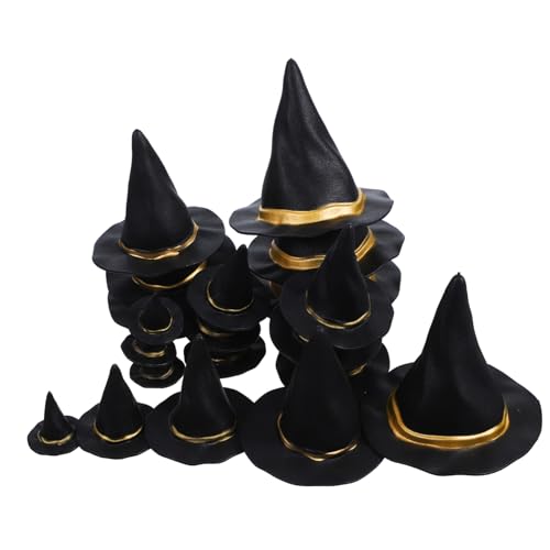 VANZACK 20 Stück Halloween Zubehör Rustikale Hexenhüte Zum Basteln Hexenhut Halloween Dekorationen Für Draußen Und Drinnen Hexenhut Charms Party Winziger Miniatur Hexenhut von VANZACK