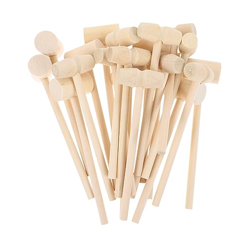 VANZACK 20 Stück Mini Holzhammer für Teilig Spaß Beim Hämmern von Goldenen Eiern für Kreative Spiele und Motorische Entwicklung von VANZACK