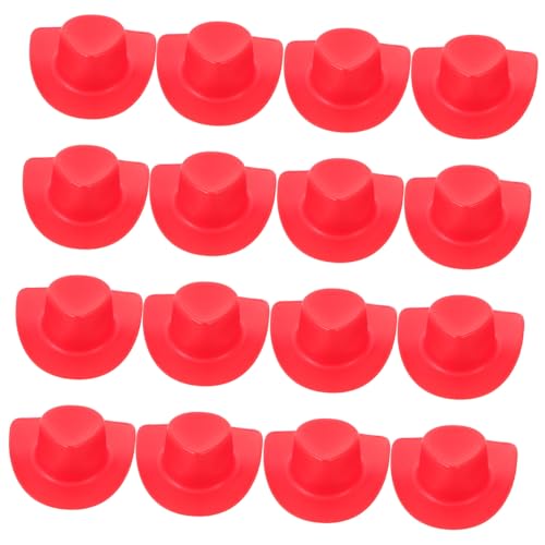 VANZACK 20 Stück Teiliges Mini Cowgirl Hüte aus Kunststoff Leichte Miniatur Puppenhüte für DIY Bastelprojekte Dekorative Mini Hüte für Puppenhäuser Partys und Western Dekorationen von VANZACK