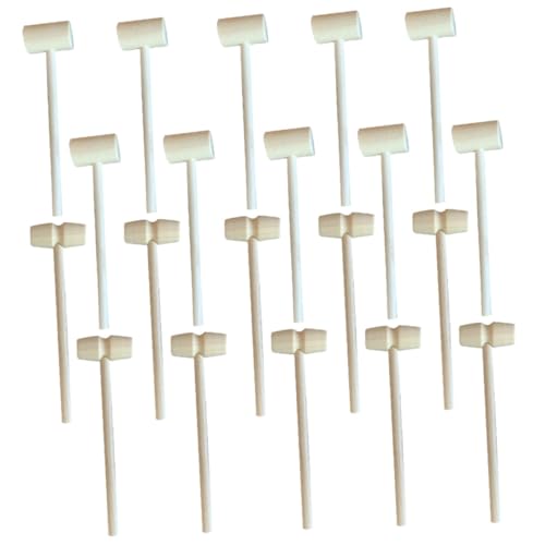 VANZACK 20 Stück Teiliges Mini Holzhammer Kindersicherer Glatter Holzmallet für DIY Basteln Kuchen Stampfen Geburtstags Mitgebsel Leichtes Vielseitiges Kinderhammer von VANZACK