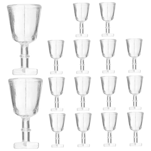 VANZACK 20 Stück Teiliges Miniatur Weingläser Bruchsichere Mini Pokale Puppenhaus Küchenzubehör Transparente Miniatur Wein und Biergläser für Dekorative Mini Tassen VANZACK 20 Stück Teiliges Miniatur Weingläser Bruchsichere Mini Pokale Puppenhaus Küchenzubehör Transparente Miniatur Wein und Biergläser für Dekorative Mini Tassen von VANZACK
