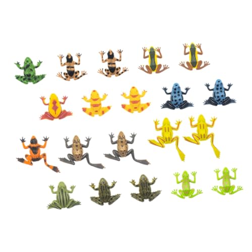 VANZACK 20 Stück Teiliges Miniatur froschfiguren Realistische Tierfiguren aus Harz Kleine Deko für Garten Miniteich und Puppenhaus Detailreiche Mini Frösche als Spielfiguren und von VANZACK