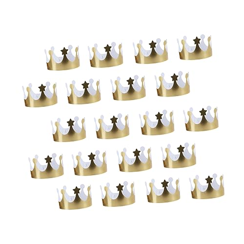 VANZACK 20 Stück Teiliges Set Goldene Papierkronen Partyhüte Verstellbar Komfortabel für Geburtstagsfeier Hochzeit Shower Abschluss Kostüm Zubehör von VANZACK