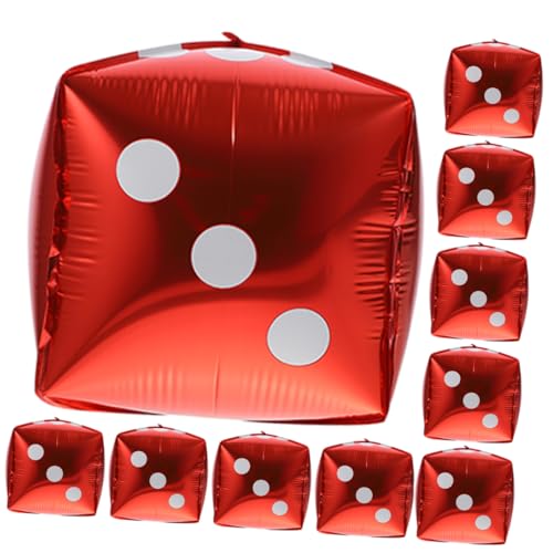 VANZACK 20 Stück Würfel Folienballons Thema Party Deko für Geburtstagsfeiern und Festivals Runde Metallische Heliumballons Rot für Unvergessliche VANZACK 20 Stück Würfel Folienballons Thema Party Deko für Geburtstagsfeiern und Festivals Runde Metallische Heliumballons Rot für Unvergessliche von VANZACK
