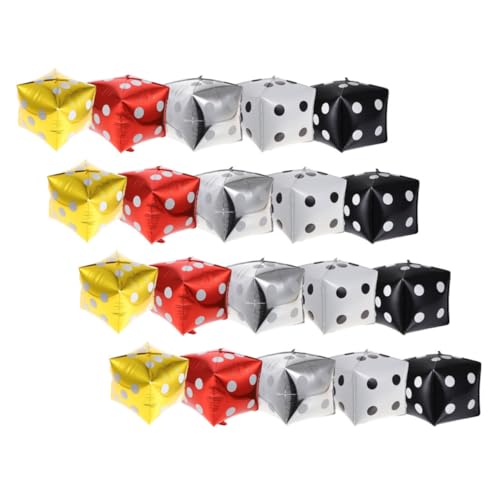 VANZACK 20 Stück Würfelballons Thema Party Dekoration Aluminium Folienballons für Geburtstagsfeiern Spiele und Events Gold Silber Rot VANZACK 20 Stück Würfelballons Thema Party Dekoration Aluminium Folienballons für Geburtstagsfeiern Spiele und Events Gold Silber Rot von VANZACK