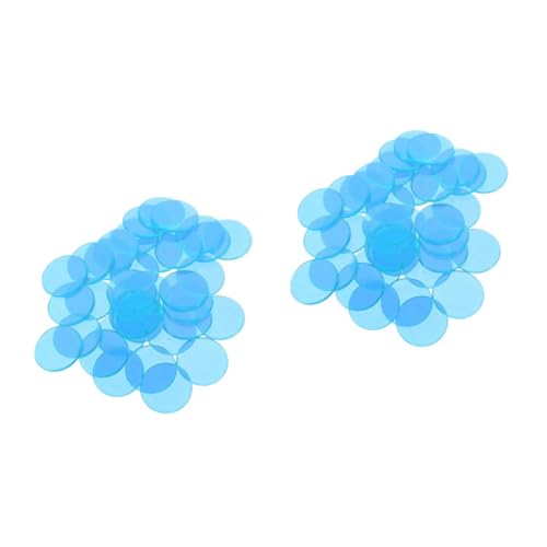 VANZACK 200 Stck. Transparente Bingo Chips Zählchips für Matheunterricht und Spielmarkierer Halbtransparente Blaue Kunststoffspielsteine für Frühe Bildung und Brettspiele Leicht zu von VANZACK