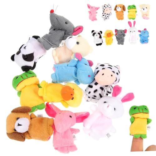 VANZACK 20Stücke Fingerpuppen Tierfiguren Interaktive Handpuppen Für Mini Tierpuppen Für Geschichtenerzählen Und Plüschspielzeug Für Kleinkinder Zufällige Designs von VANZACK