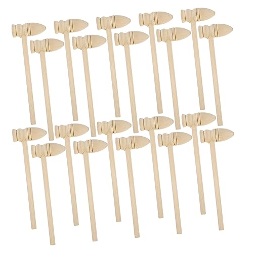 VANZACK 20Stücke Lustige Mini Holzhämmer für Teiliges Ergonomisch für Kreatives und Geschicklichkeit Sicheres Holzspielzeug ohne Scharfe Kanten für Kleinkinder von VANZACK