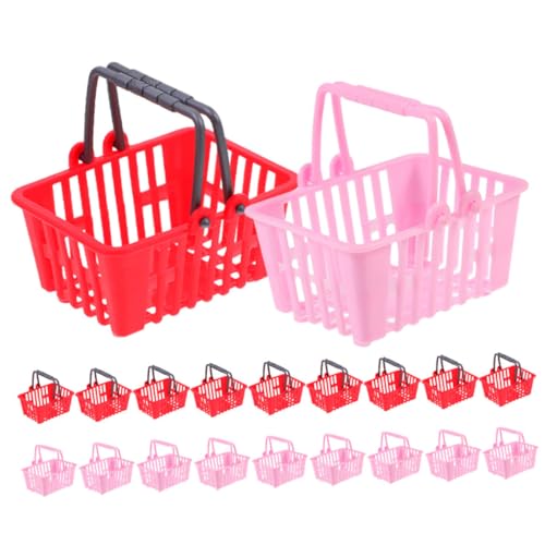 VANZACK 20Stücke Mini Einkaufswagen Mini Supermarkt Handkörbe Und Zubehör Für Kaufladen Und Rollenspiele Und Puppenhäuser von VANZACK