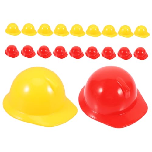 VANZACK 20Stücke Sicherheitshelme Für Mini Schutzhelme Rot Und Gelb Für Partys Bastelarbeiten Und Puppenhaus Zubehör Geburtstagsfeiern Und Dekoration von VANZACK